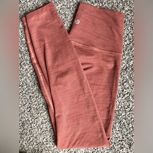 Lululemon Striped High-Rise Leggings in Dusty Rose